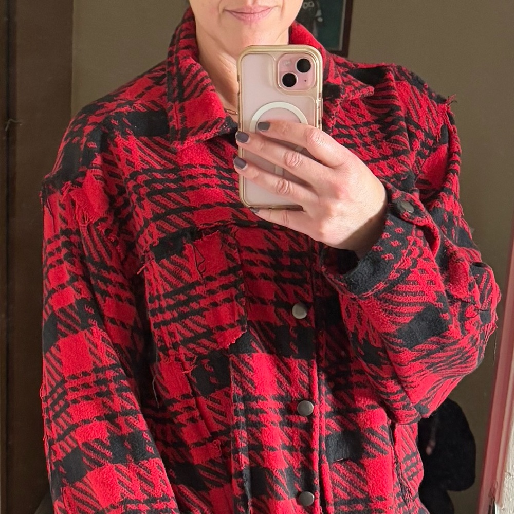 VICI Red and Black Checkered Jacket